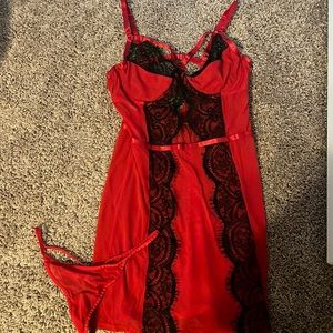 red lingerie set